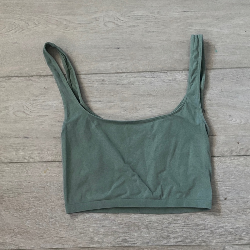 Free People Intimately Me Fitted Forest Green Crop Top